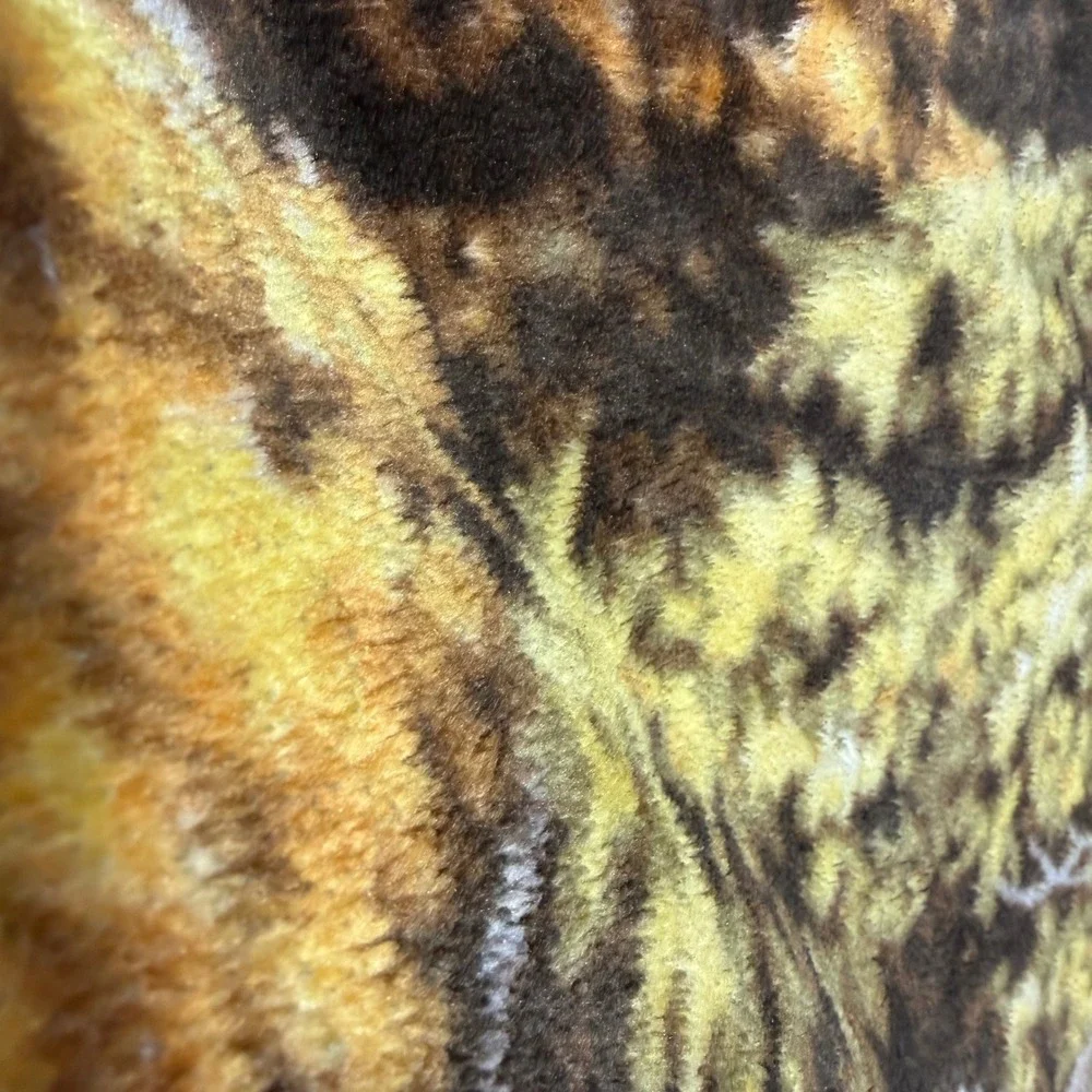 Vtg Al Agnew Deer Fleece Blanket Plush Whitetail Buck Throw Fuzzy Northwest Co